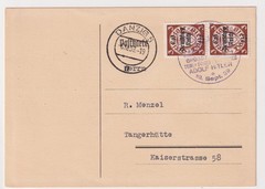 WW2 Oct 1939 Tangerhütte Germany Collectors Card Rpf Reich Overprints