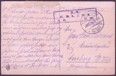 F-EX45916 GERMANY WWI FELDPOST 1916 POSTCARD S.B. K.B.L.J.R.8.