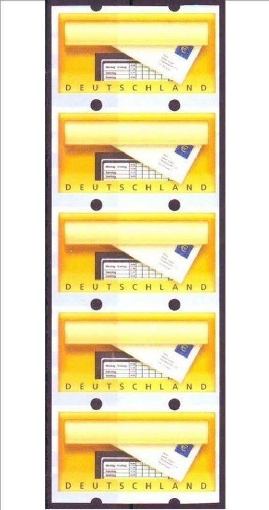 Frg Atm: MiNr. 5,“ Mailbox „,Without Werteindruck,5er With And Counting Number