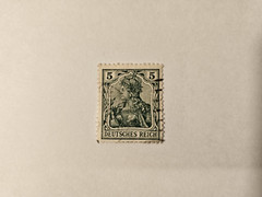 Collectable German Duetsches Reich Vintage 5 PF Stamp (1900-1922) Rare