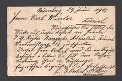 Germany Bavaria Postal Stationery Postcard Nurnberg Machine Cancel Switzerland