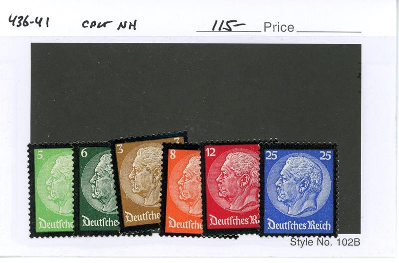 GERMANY SCOTT 436-41 MNH HINDENBERG MEMORIAL STAMPS CAT $115.00 (LOT 3266)