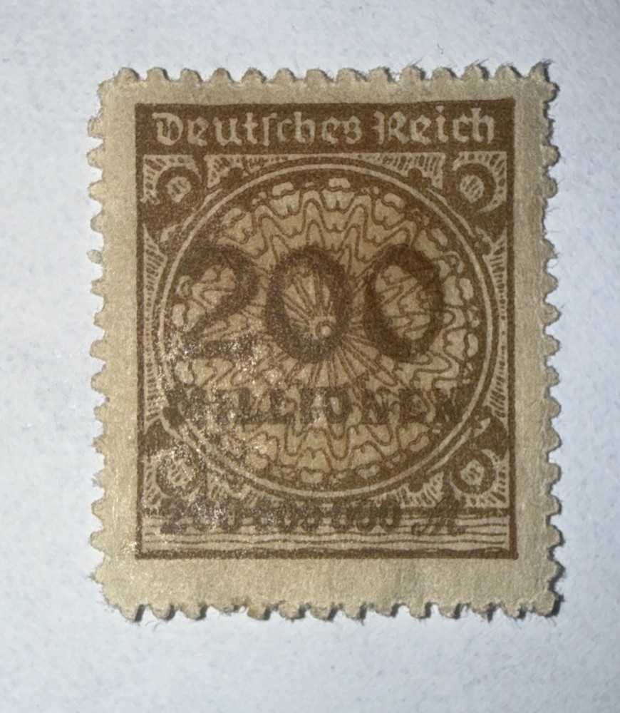 Stamp Germany Deutsches Reich 200 Millionen Mark 1923 Mi. #323 Scott #291
