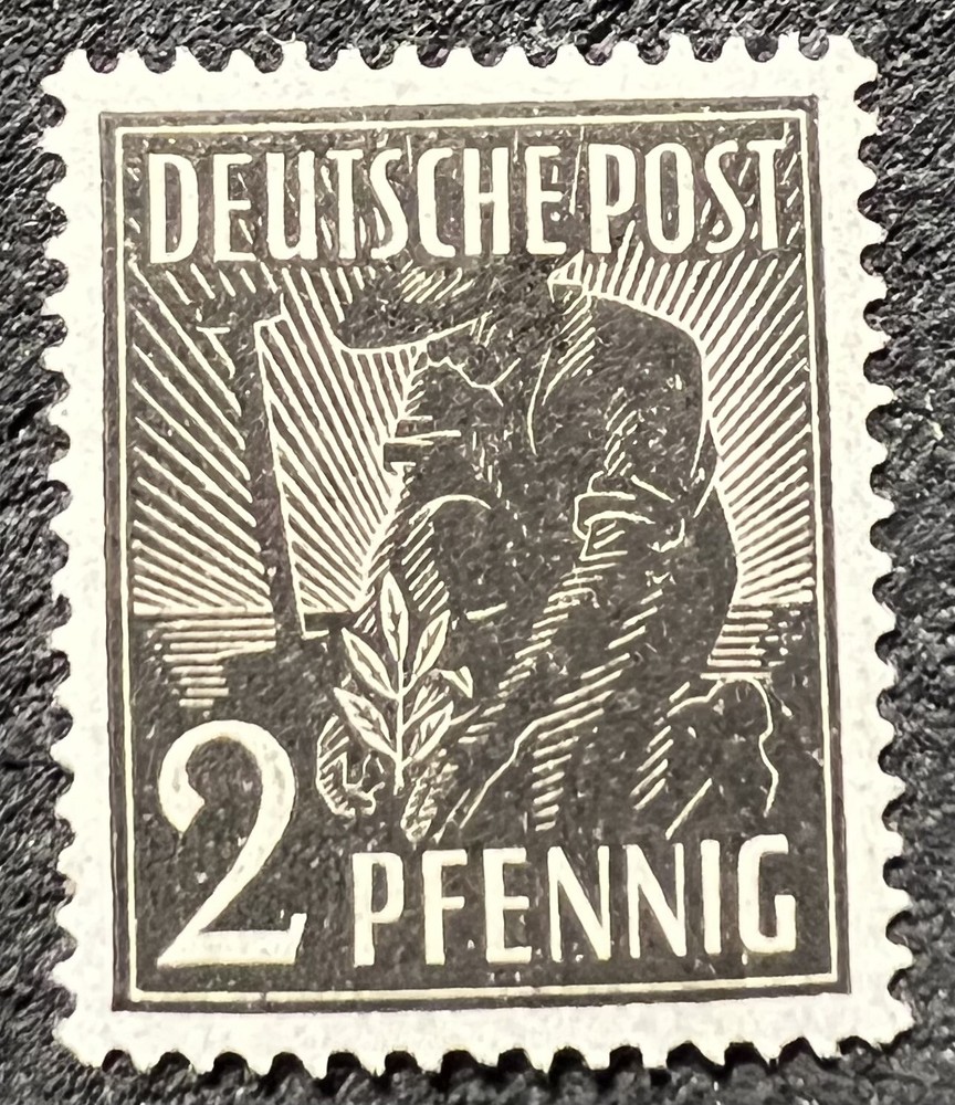 GERMANY/1947 POST WW2 2 PFENNIG DEUTSCHE POST JOINT ALLIED OCCUPATION ZONE MH OG