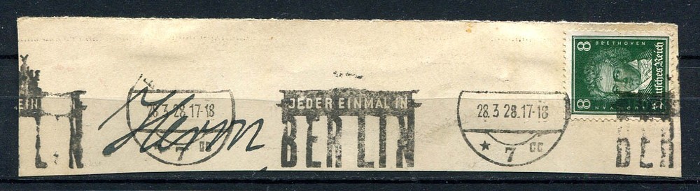 German Reich : Nice slogan cancel from 1928 – Berlin
