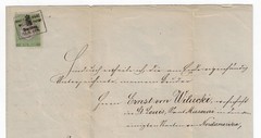 Dresden Germany 1874 Power of Attorney document w/ 2 ½ NGR revenue stamp (a8942