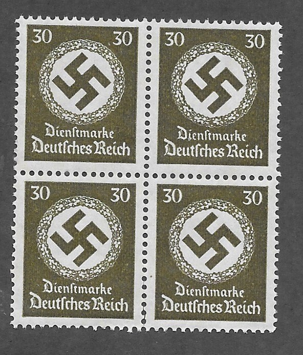 MNH stamp block WWII official Sc 089 1934 PF30 Hitler Third Reich Germany