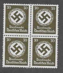 MNH stamp block WWII official Sc 089 1934 PF30 Hitler Third Reich Germany