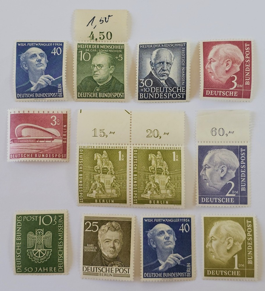 GERMANY/BERLIN CLASSICS SUPERB Lot of 11x Never Hinged Mint, 1xVFMM. €250