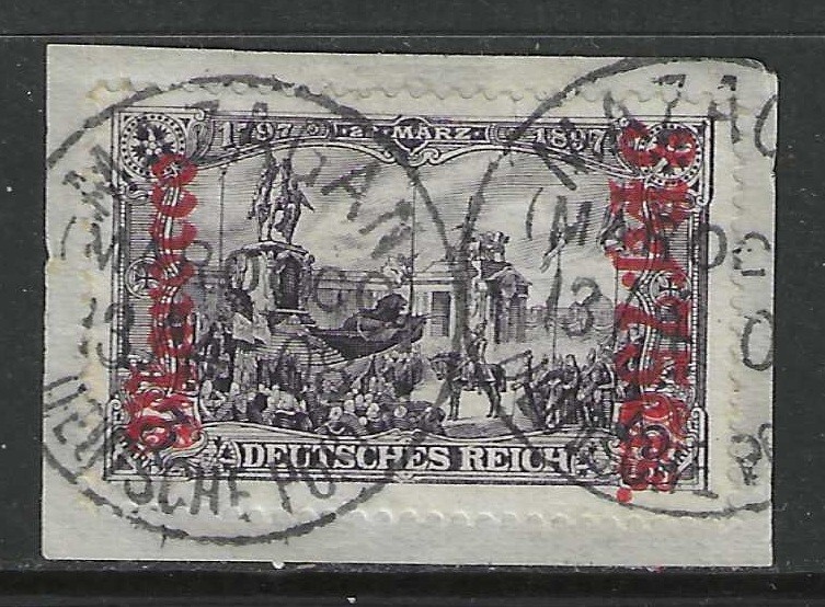 Germany 1905 offices in Morocco 3.75 Pts. used, MAZAGAN , signed $ 84.00