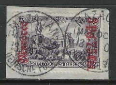 Germany 1905 offices in Morocco 3.75 Pts. used, MAZAGAN , signed $ 84.00