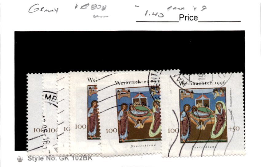 Germany, Postage Stamp, #B808 (6 Ea) Used, 1996 Christmas (AG)