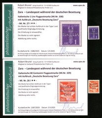 OCCUPATION WW II ZARA 1943 26-27 ** MNH FLAWLESS Opinion BRUNEL VP(G2762