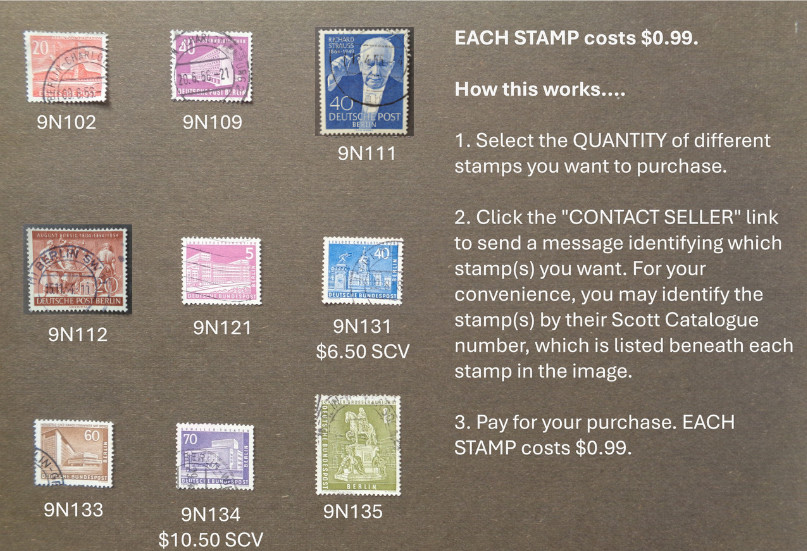 BERLIN 1950s used high values. $0.99 EACH. See description. We combine shipping