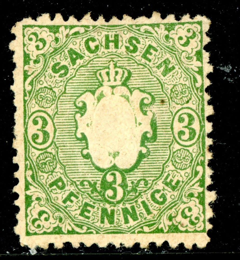 Germany 1863 Saxony 3pfg Blue Green Scott #15 Mint K909