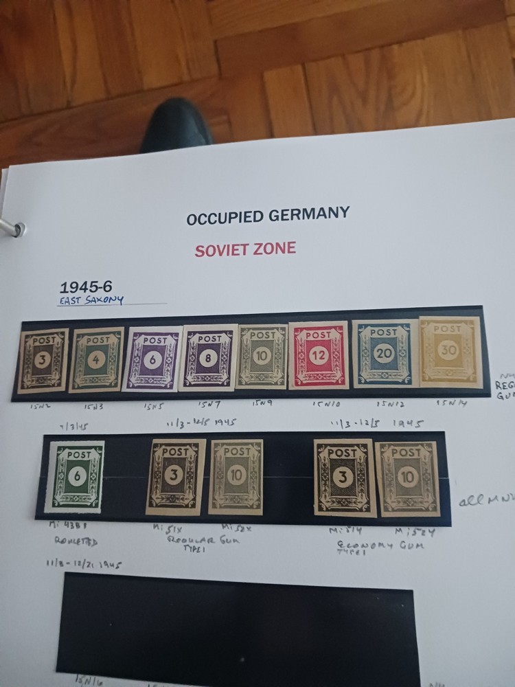 Germany 1945 Post War Locals East Saxony Soviet Zone. Numerals MNHOG VARIETIES