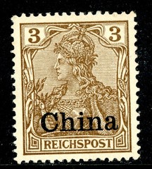 GANDALF – China 1901 Germany 3pf Reichspost Scott #24 MNH Y28