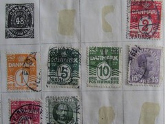 53 STAMPS 1800’s to 1930 – 28 DANZIG GERMAN & 25 DENMARK FROM STAMP ALBUM