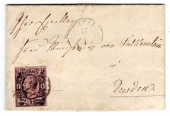 Saxony 9 as Cover from Leipzig to Dresden (GA3297)