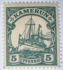 Travelstamps: Germany Kamerun Stamps 5pf Kaiser’s Yacht mint MOGH WMK