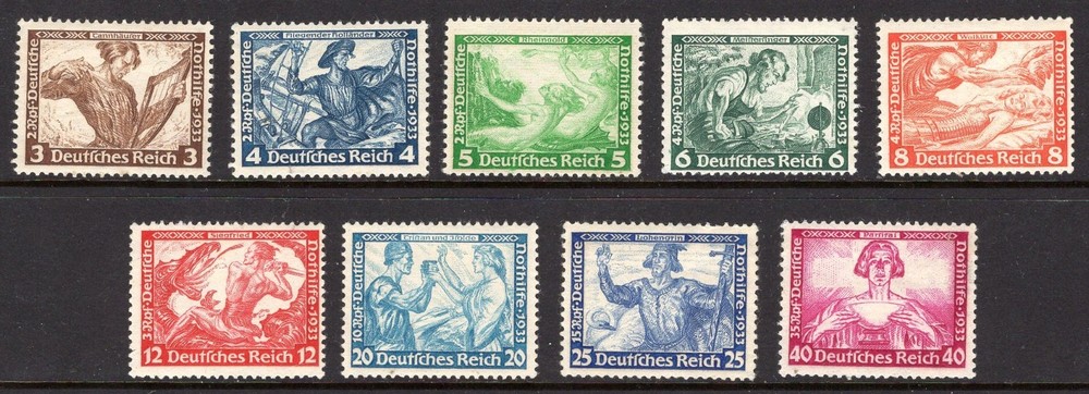 GERMANY-SC. #B49-57 1933 WAGNER SEMI-POSTAL SET-MINT–CAT. $397.00