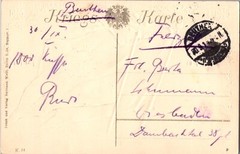 1914 Germany WWI patriotic Imperial Kriegsmarine Flag postcard Cover to Berlin
