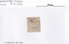 MATT’S STAMPS GERMAN STATES – SCHLESWIG #10 HALF-SCHILLING ISSUE 1865 USED CV$55