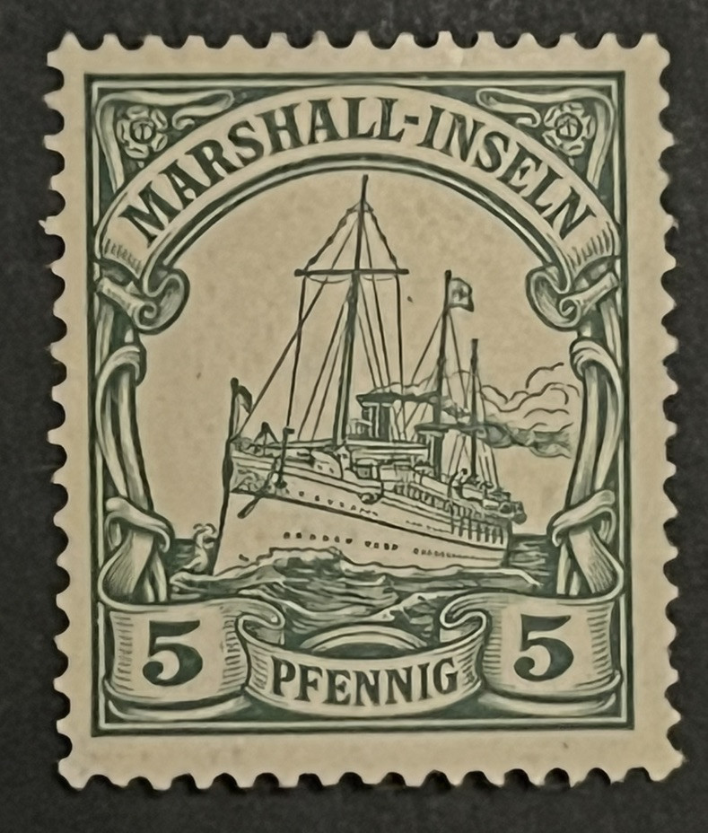 Travelstamps: GERMANY MARSHALL ISLANDS STAMPS Kaiser’s Yacht MOGLH 5pf UnWMK