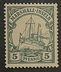 Travelstamps: GERMANY MARSHALL ISLANDS STAMPS Kaiser’s Yacht MOGLH 5pf UnWMK