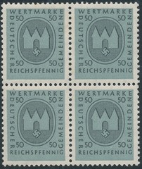 Stamp Germany Revenue Block WWII Fascism War Era Local Wertmarke 20-60 MNH