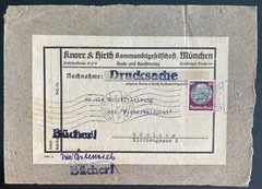 1938 Munich Germany Commercial Parcel Label cover To Modling