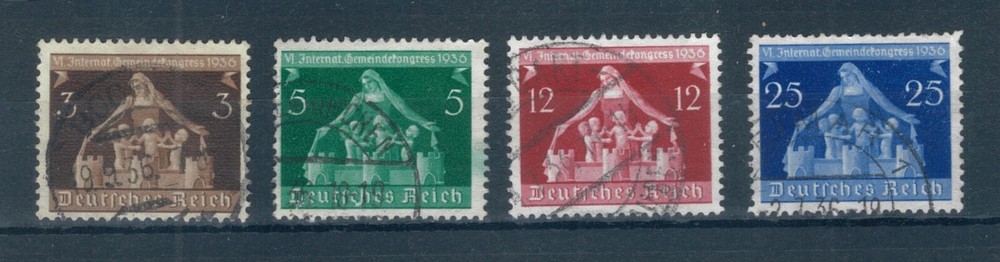 Germany 1936 Local Government Congress full set of stamps. Used. Sg 614-617.
