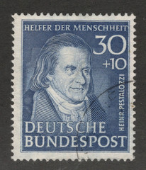 1951 Germany Sc# B323 Semi-postal – Heinr. Pestalozzi educator – Used Cv$90