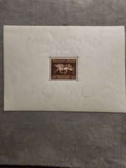 1936 Germany Braunes Band Horse Racing Stamp Scott B90 Michel Bl 4