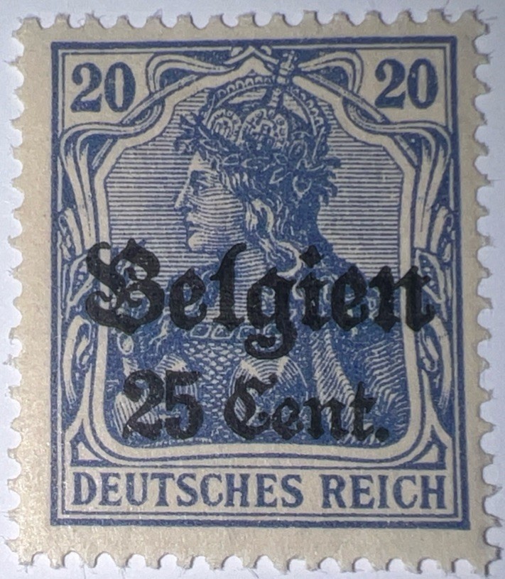 Travelstamps: Germany Offices in Belgium Stamps 25c on 20pf Mint MOGH Wmk