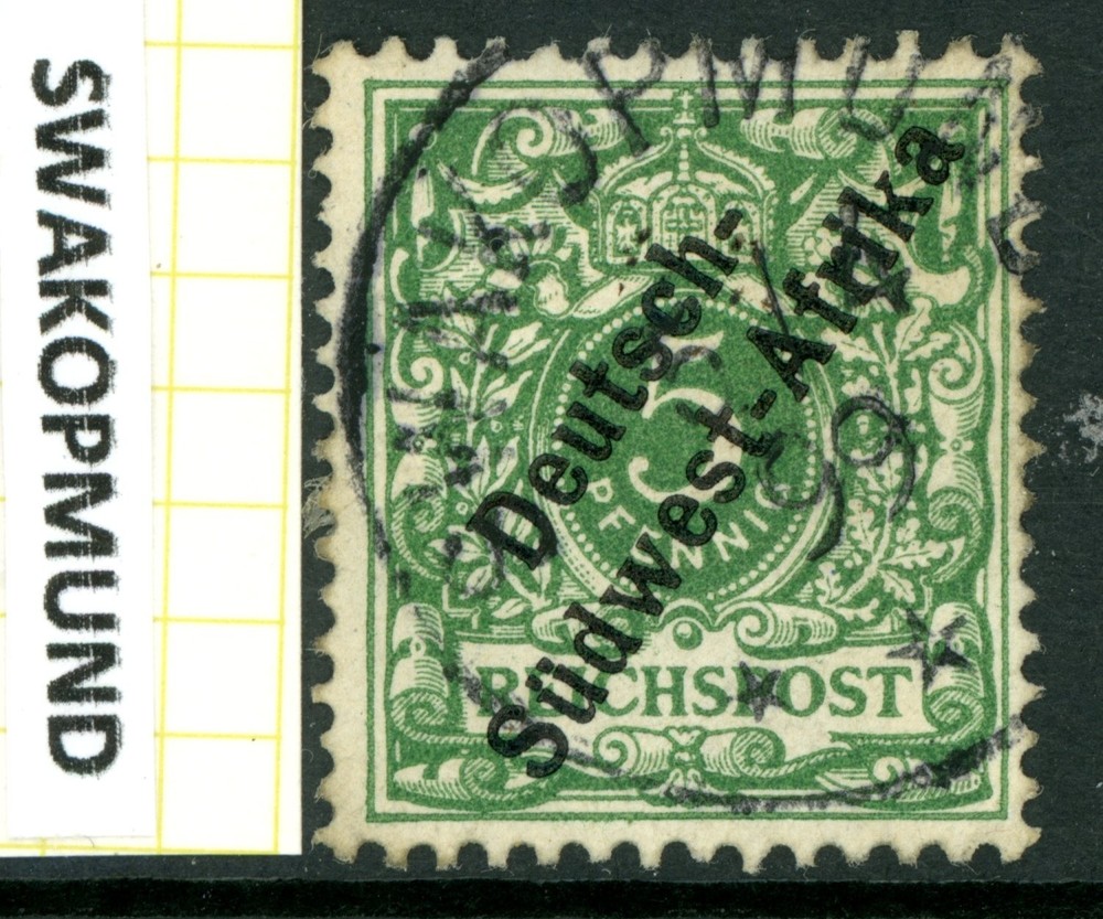 Germany 1897 SWA Southwest Africa 5pf Green First Issue Scott #2 VFU H128