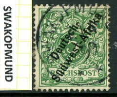 Germany 1897 SWA Southwest Africa 5pf Green First Issue Scott #2 VFU H128