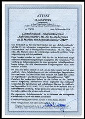 FELDPOST WWII 1945 17 ** MINT IMPECCABLE from attested SHEET PART (05960
