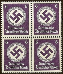 Stamp Selection Germany Block WWII 3rd Reich Hitler Official 6PF Pair MNH
