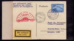 Zeppelin document Polar trip 1931 single franking Michel no. 457 A. Holyoke USA