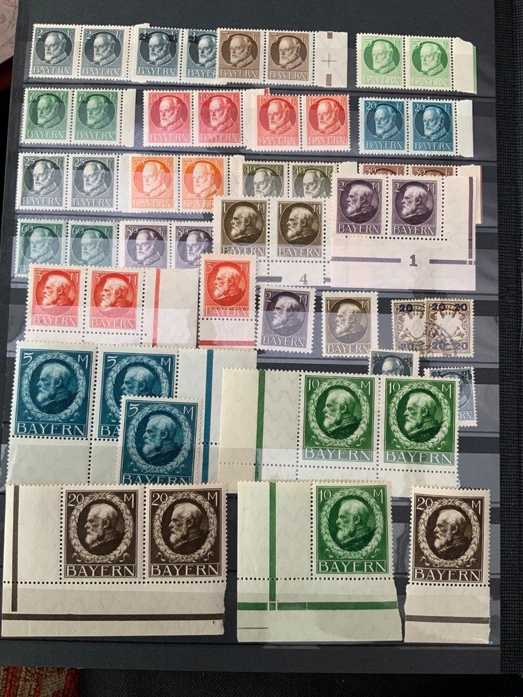 SET OF BAVARIA BAYERN 1914 GERMAN STAMPS pairs Ummint