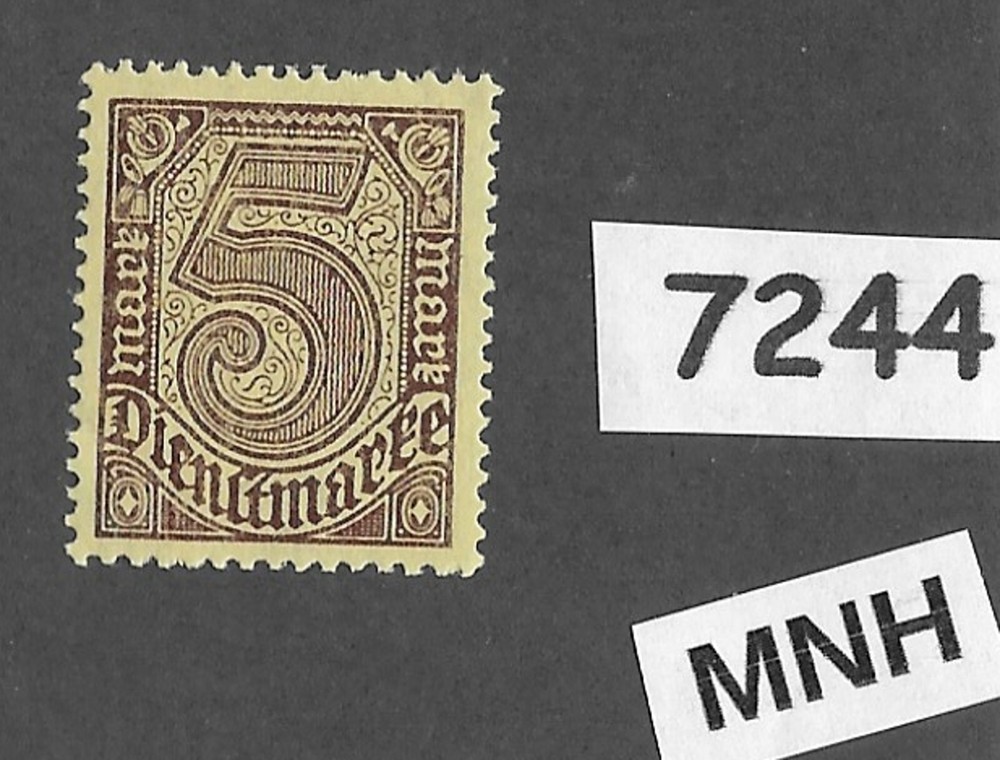 #7244 MNH Stamp Scott 013 Official Weimar Republic Germany 1920-1921