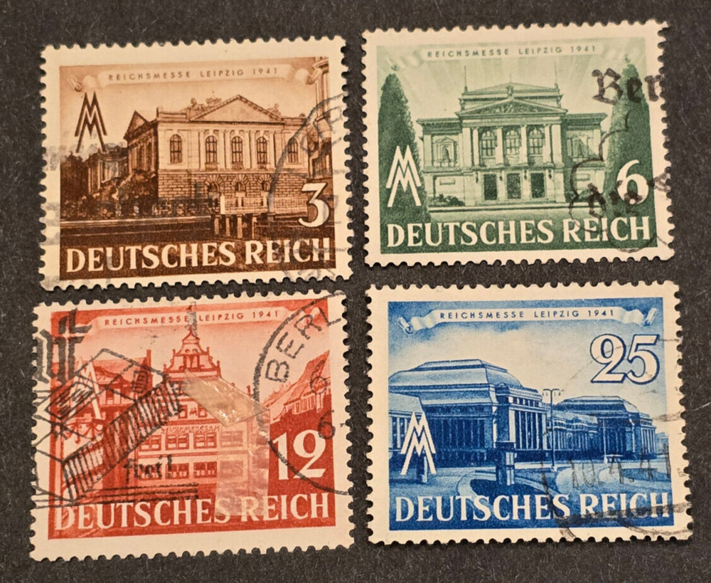 THIRD REICH NAZI GERMAN NSDAP Stamp set 1941 Leipzig Spring Fair Sc 498-501
