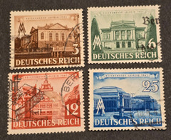 THIRD REICH NAZI GERMAN NSDAP Stamp set 1941 Leipzig Spring Fair Sc 498-501