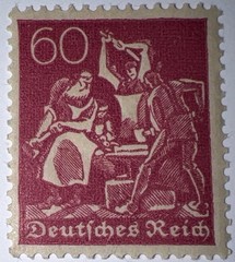 Travelstamps: 1921 Germany Stamp Mi 184 – 60pf Blacksmiths Mint MOGNH
