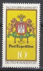 Germany 1977 Mi 948 Sc 1262 MNH Arms of Hamburg Stamp Day .Lions **