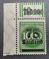 Stamp Germany Reich FREIMARKE 75 000 Mark 1923 Mi. Nr. 288 [🇩🇪39280]