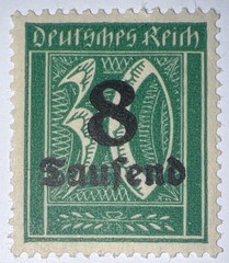 Travelstamps: 1923 Germany Deutsches Reich Scott #241, 30Pf. MNH, Overprint