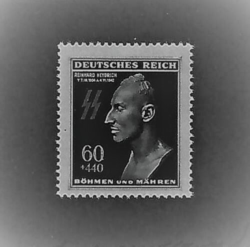 MNH Stamp Sc B20 Heydrich / Hitlers Hangman / 1943 Germany Occupation WWII