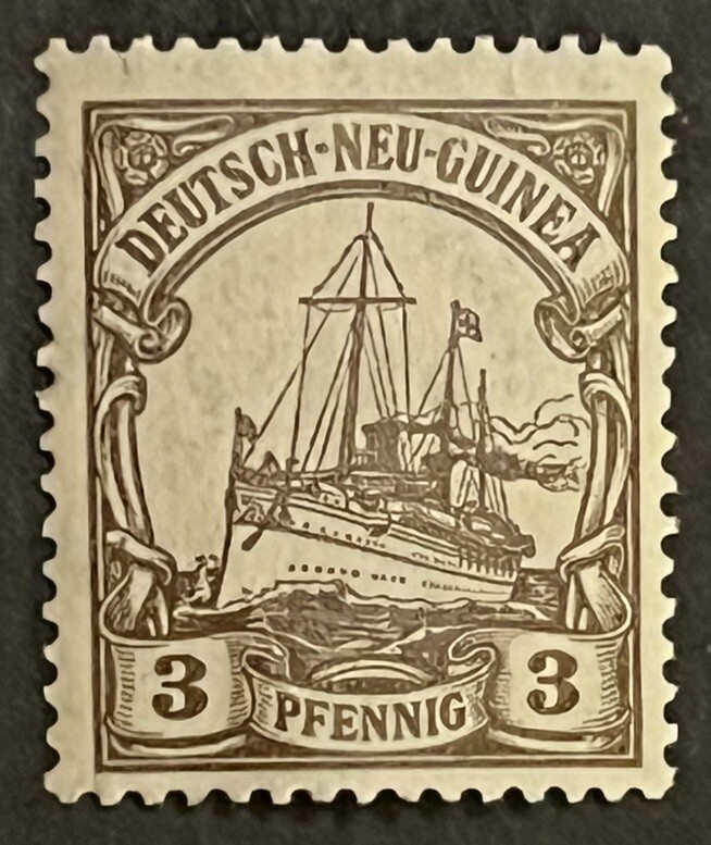 Travelstamps: GERMAN NEW GUINEA STAMPS Kaiser’s Yacht, 3 Pf MOGNH, WMK